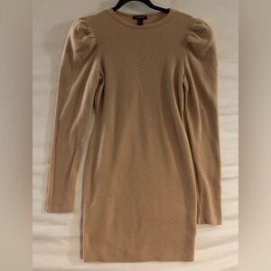PUBLIK Elegant Tan Long Sleeve Dress